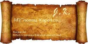 Jánossy Kapolcs névjegykártya